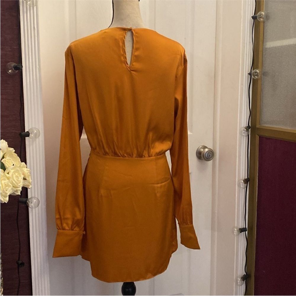 Hello Molly Vibrant Orange Long Sleeve Dress, US4 - Picture 10 of 12